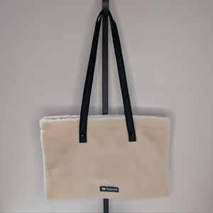 Wacoal Sherpa Cream Tote Bag with Black Handle Straps
